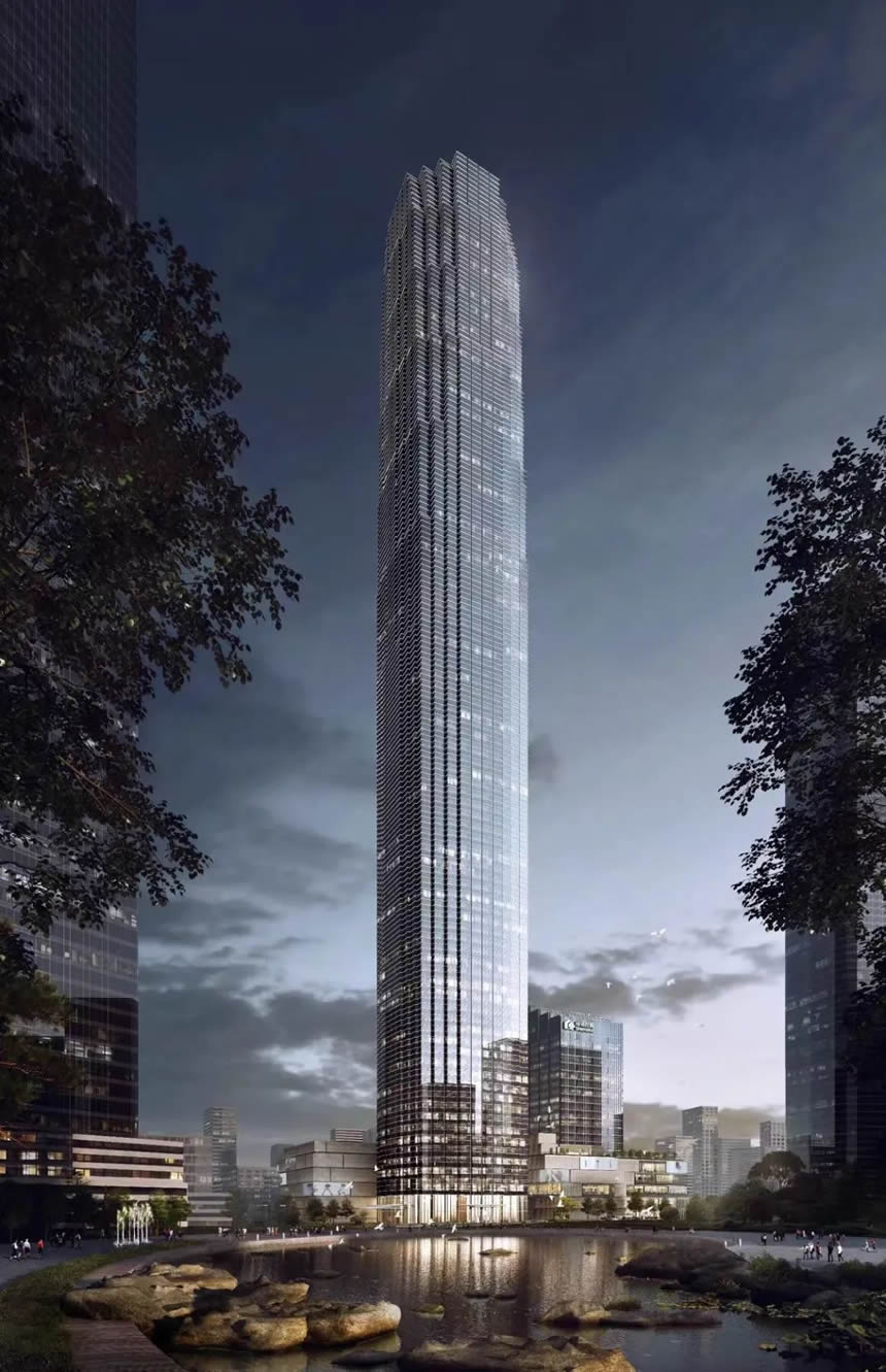 长线·快讯丨山东国际金融中心（IFC）428米超高层项目外框钢结构实现顺利封顶(图10)